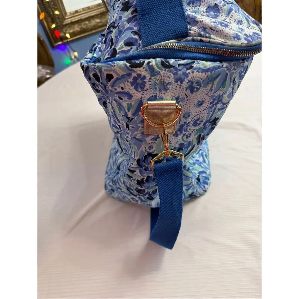 Lilly Pulitzer Cooler Insulated Picnic Wine Carrier Shoulder Bag Aqua